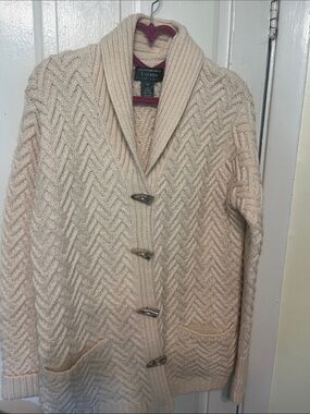 Vintage Ralph Lauren  cable wool cardigan toggle buttons